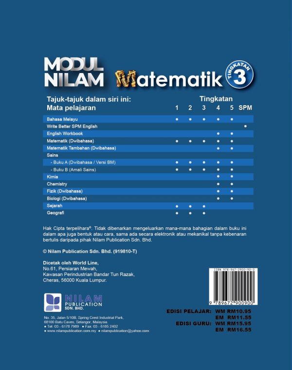 Modul Nilam P&P Abad Ke-21 Matematik Tingkatan 3 Dwibahasa 2020 Hot on Sale