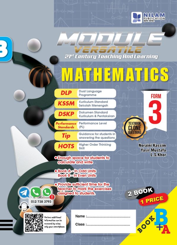 Modul Versatile 21st Century T&L Mathematics F3 (A+B) 2022 Sale