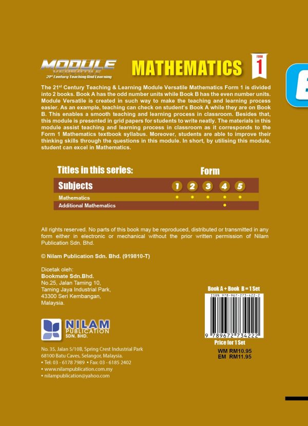 Modul Versatile 21st Century T&L Mathematics F1 (A+B) 2022 Online